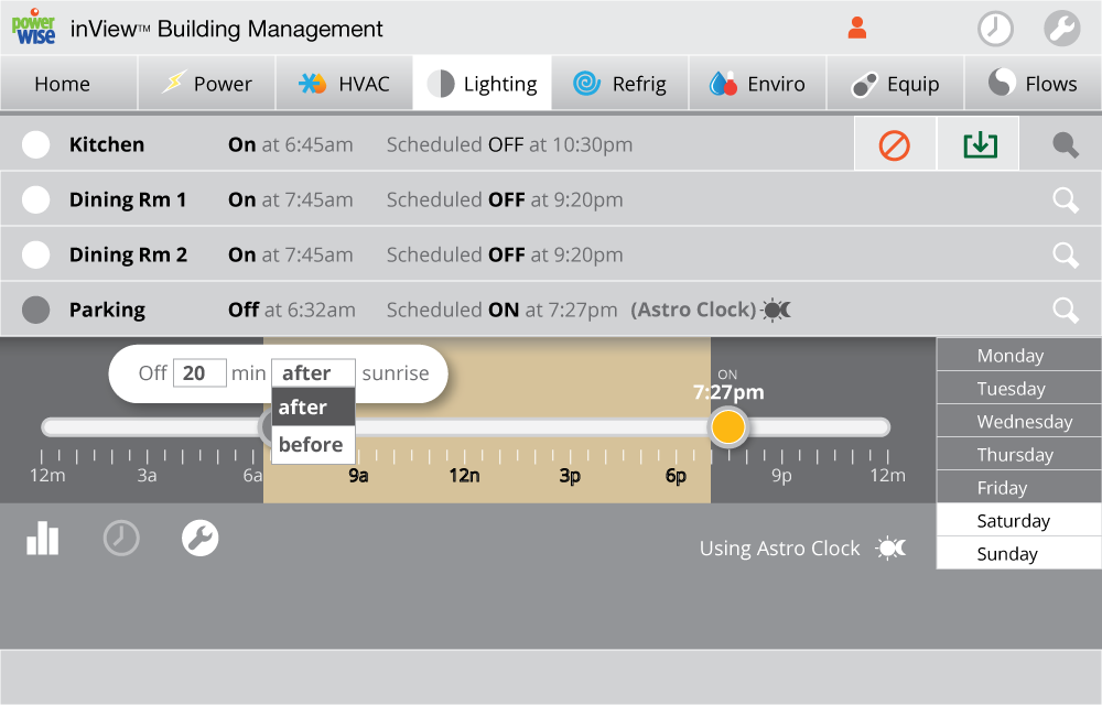 online lighting and equipment controls